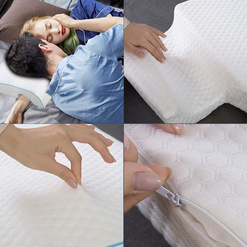 JACKGOLD Arched Cuddle,Couples Pillow with Slow Rebound and Breathable Memory Foam,Couple Cuddle Sleep Pillow for Anti Pressure Hand (Right) - Image 2